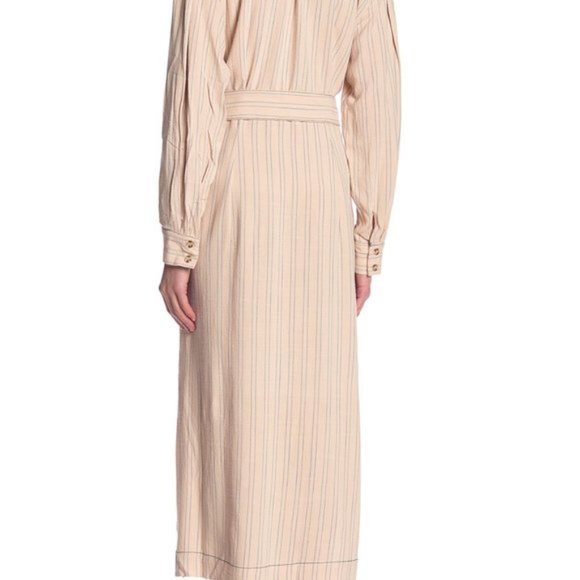NWT Free People Belted Button Down Collared Maxi - Picture 3 of 10